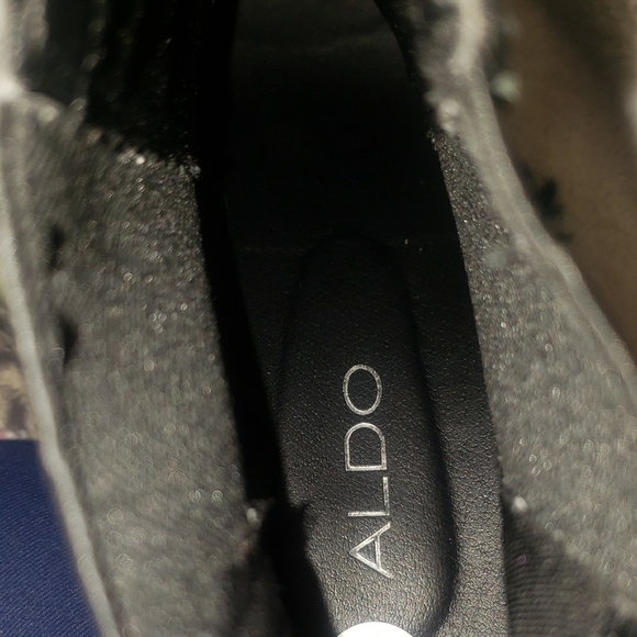 Aldo Size 7 Black Leather Wedge Boots - Picture 7 of 7